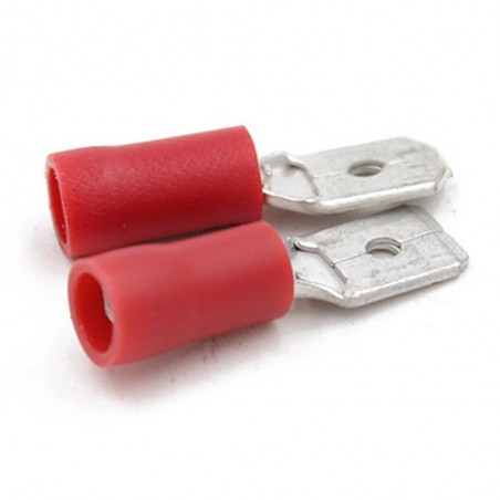 Languette 6.3mm 0.5-1.5mm² rouge (bte100pcs)*