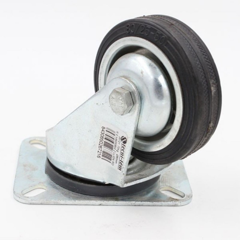 Roulette 125mm-140kg avec platine de fixation