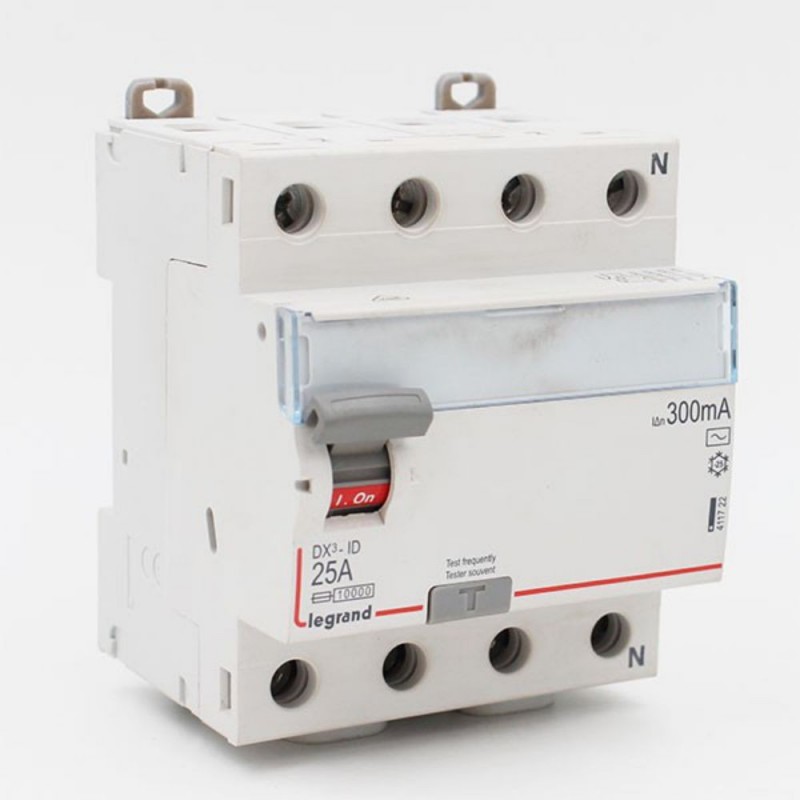 Interrupteur différentiel 25 A 300 mA 4 pôles