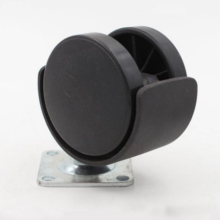 Roulette double galet noir 50 mm