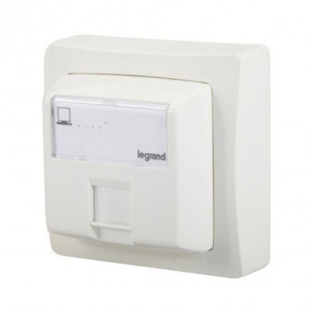 Prise RJ45 catégorie 5E FTP saillie blanc