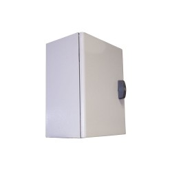 Coffret métallique Atlantic 400x300x200 mm gris avec plaque pleine