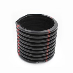 Gaine quattroflex D110mm noir bandes rouges 50m