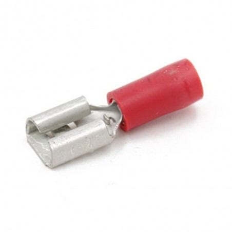 Clip femelle 6.3mm 0.5-1.5mm² isolé partiel rouge (bte100pcs