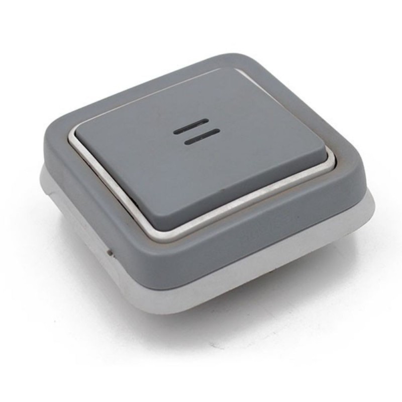 Poussoir inverseur NO+NF étanche encastré 10A IP55