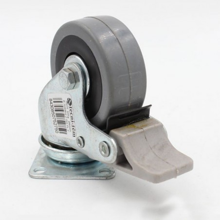 Roulette platine frein 60mm-50kg FT