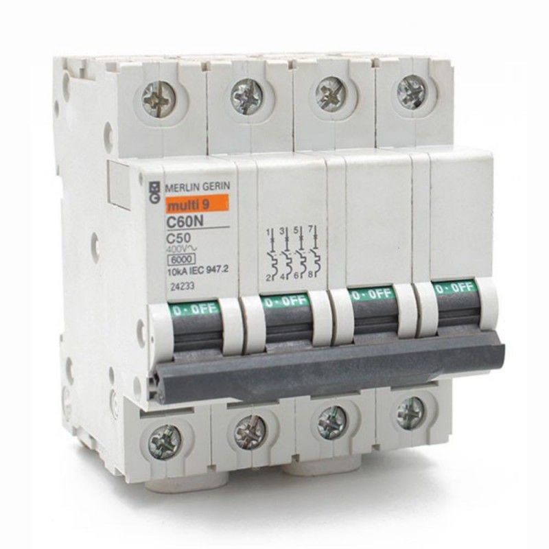 Disjoncteur tétrapolaire iC60N 50A Courbe C