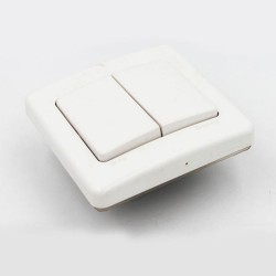 Interrupteur double va-et-vient encastré blanc*