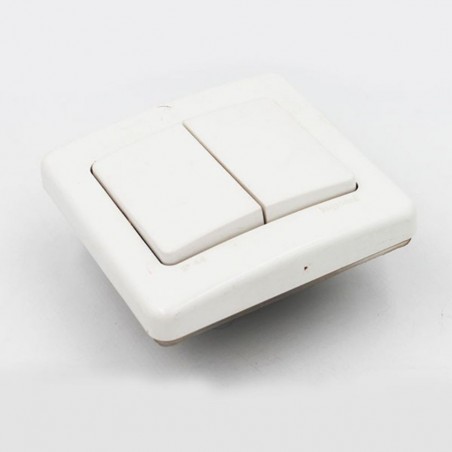 Interrupteur double va-et-vient encastré blanc*