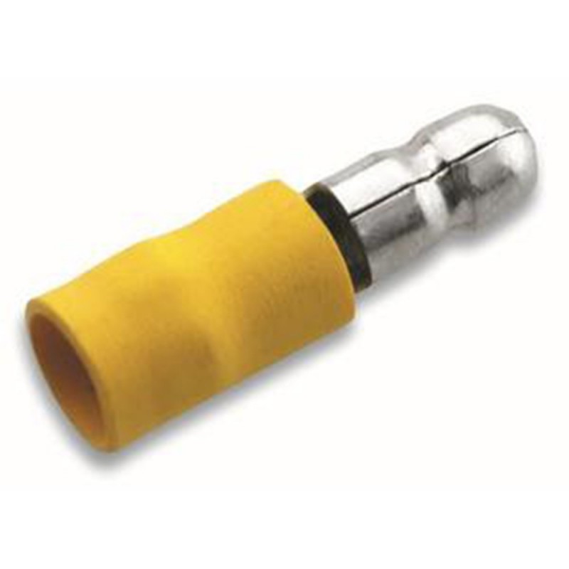 Fiche mâle ronde 2.5-6mm²jaune (bte100pcs)