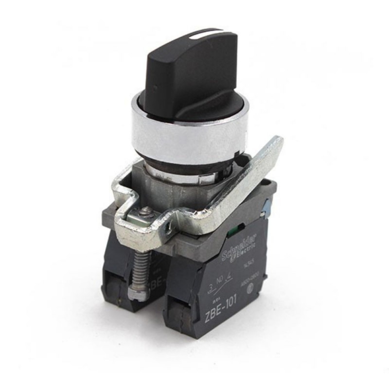 Bouton tournant noir à manette 3 positions