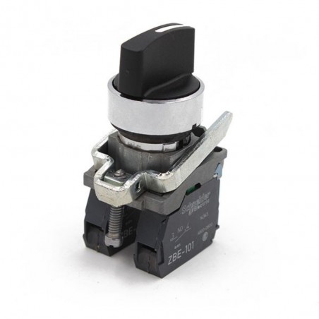 Bouton tournant noir à manette 3 positions