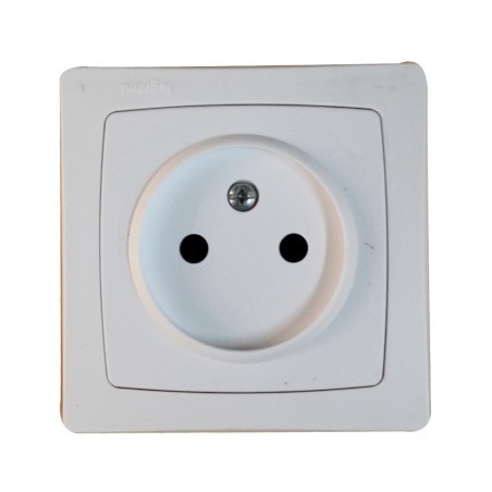 Prise 2P type F Otéo avec éclips de protection saillie blanc