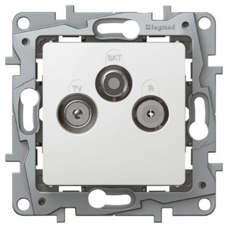 Prise Niloé TV-R-SAT blindée blanche à vis