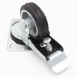 Roulette pivotante sur platine à frein D100mm charge 110kg