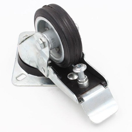 Roulette pivotante sur platine à frein D100mm charge 110kg