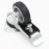 Roulette pivotante sur platine à frein D100mm charge 110kg