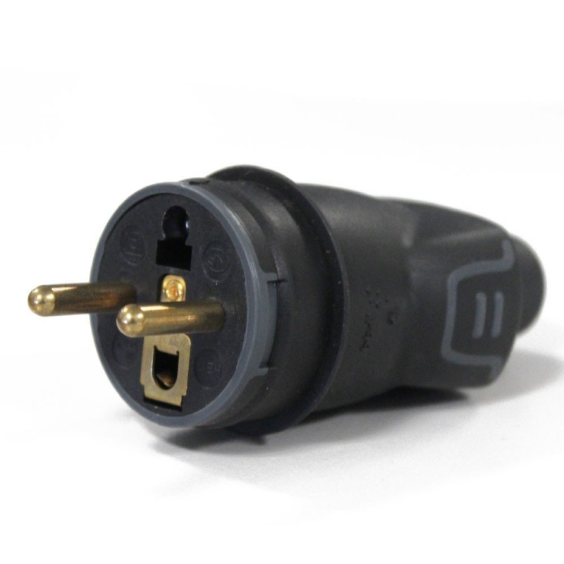 Fiche noire borne à vis 2P+T 16 A