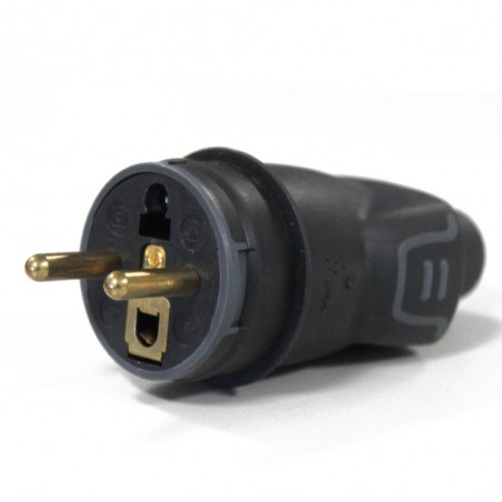 Fiche noire borne à vis 2P+T 16 A