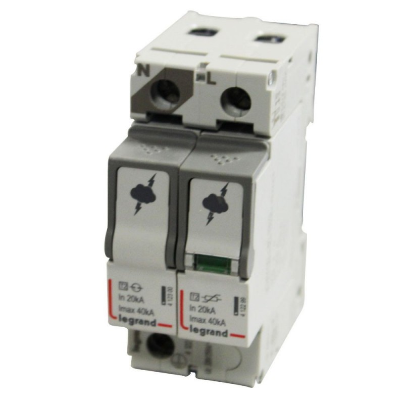 Parafoudre basse tension T2 40KA 2 modules 1P+N