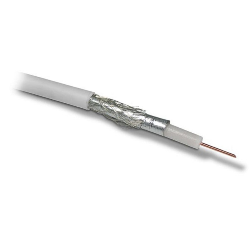 Cable coaxial TV blanc