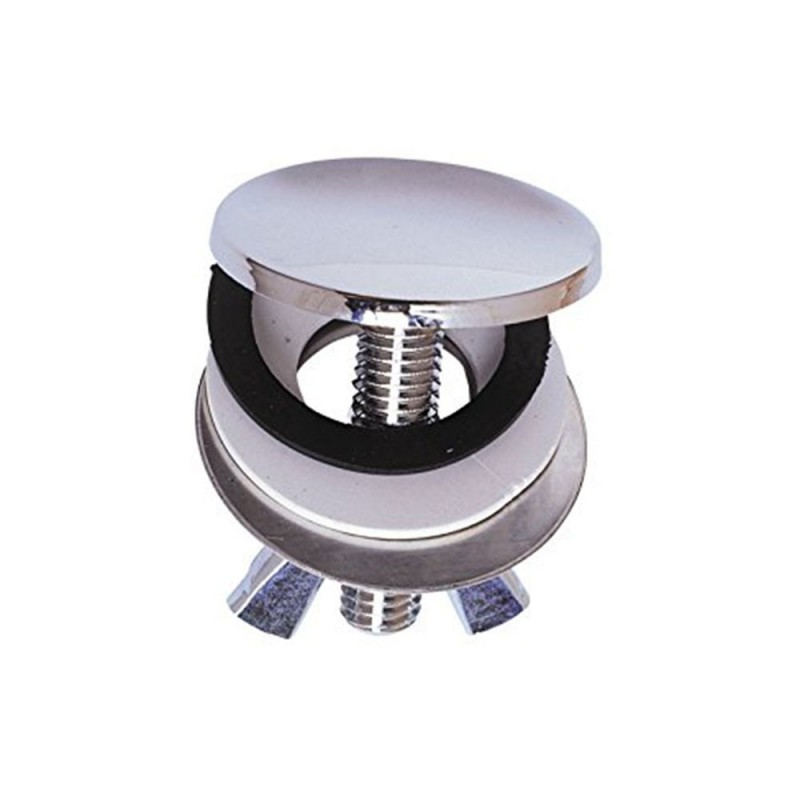 Cache-trou pour lavabo en laiton chromé