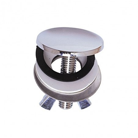 Cache-trou pour lavabo en laiton chromé