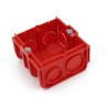 Boîte dencastrement monoposte carré Batibox profondeur 40mm rouge
