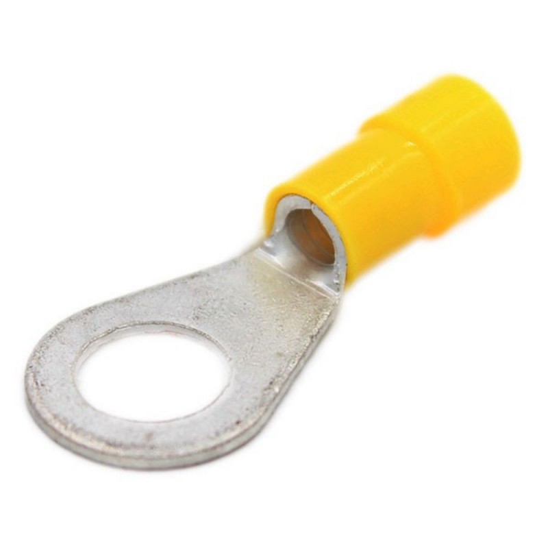 Cosse à oeil 2.5-6mm² borne 8mm jaune (bte100pcs)*(ex-470260