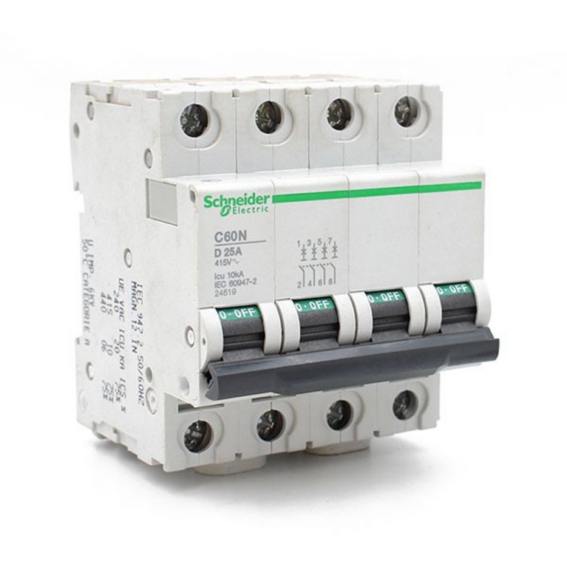 Disjoncteur C60N 4P 25A courbe D