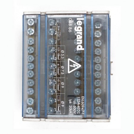Répartiteur modulaire monobloc tétrapolaire à bornes - 125A
