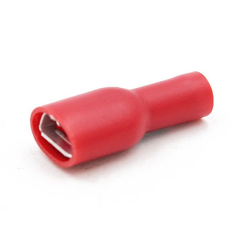 Clip femelle 6.3mm 0.5-1.5mm² isolé total rouge (bte100pcs)*