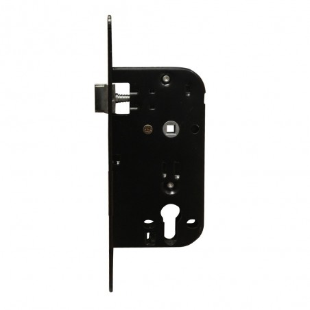 Serrure larder cylindre axe 50mm tétière noire