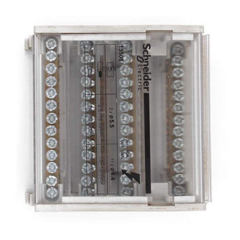 Répartiteur étagé tétrapolaire à vis 100A 4x7 trous