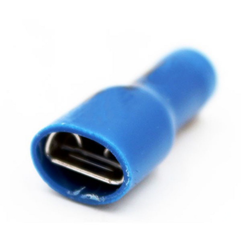 Clip femelle 6.3mm 1.0-2.5mm² isolé total bleu (bte100pcs)*