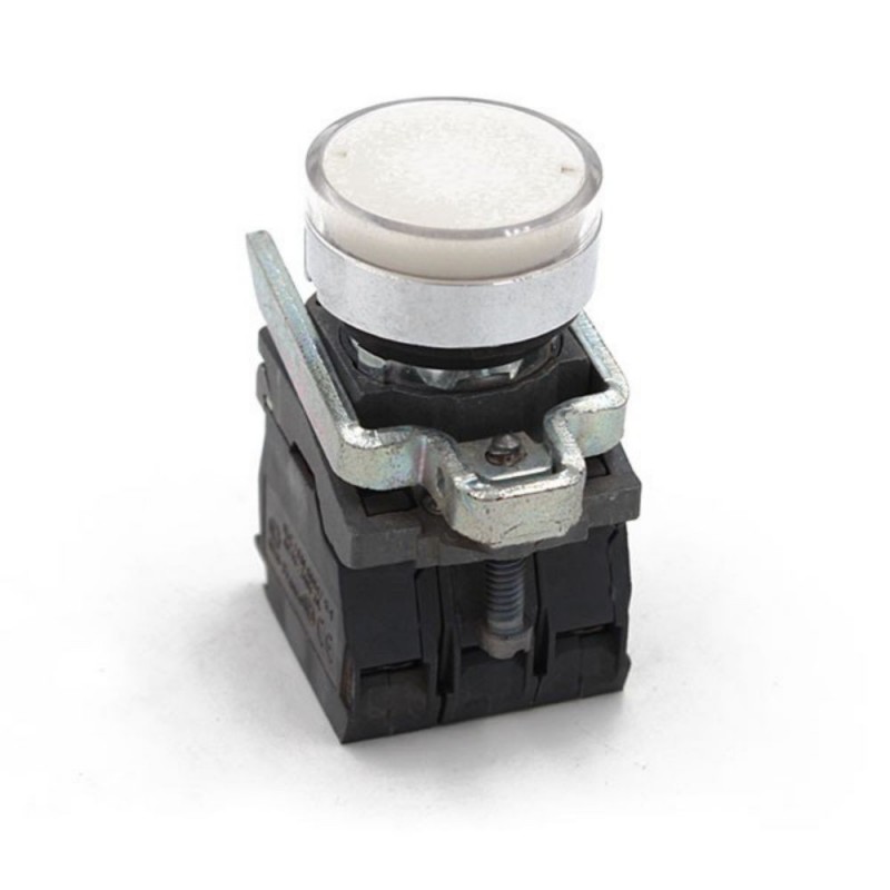 Bouton poussoiraffleurant blanc (lumin.)