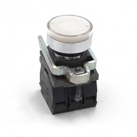 Bouton poussoiraffleurant blanc (lumin.)