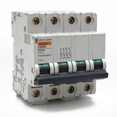 Disjoncteur C60N 4P 50A courbe D