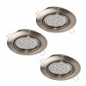 Spot Led encastrable nickel mat Peneto GU10 5W - Lot de 3