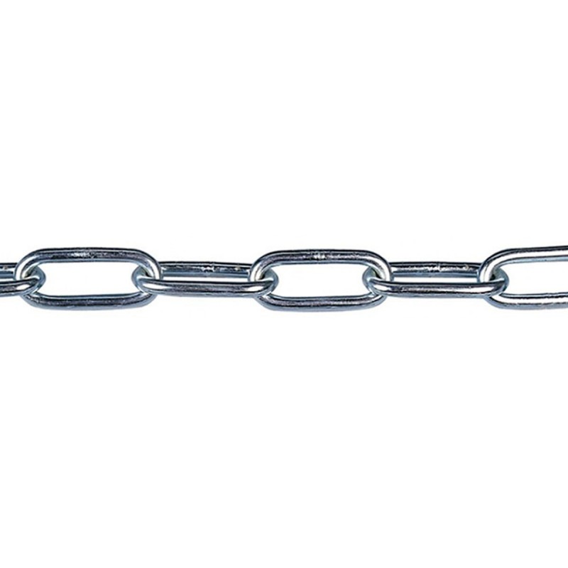 Chaine droite soudée maillon courtacier zingué 5mm 25m