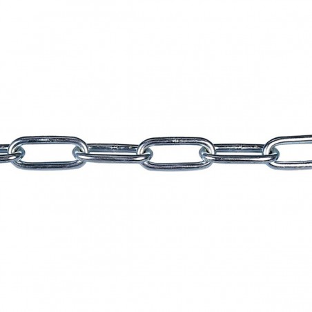 Chaine droite soudée maillon courtacier zingué 5mm 25m