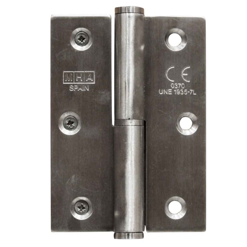 Paumelle en inox Gauche 90x65x2.5mm 477