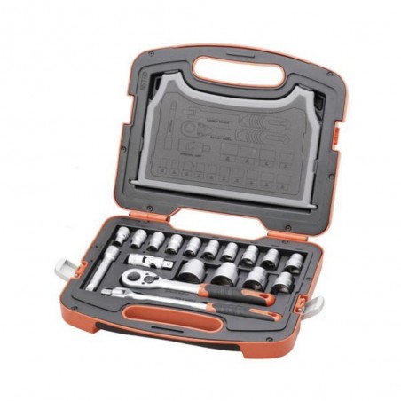 Coffret à douilles 1-2 Chrome vanadium 18 pièces