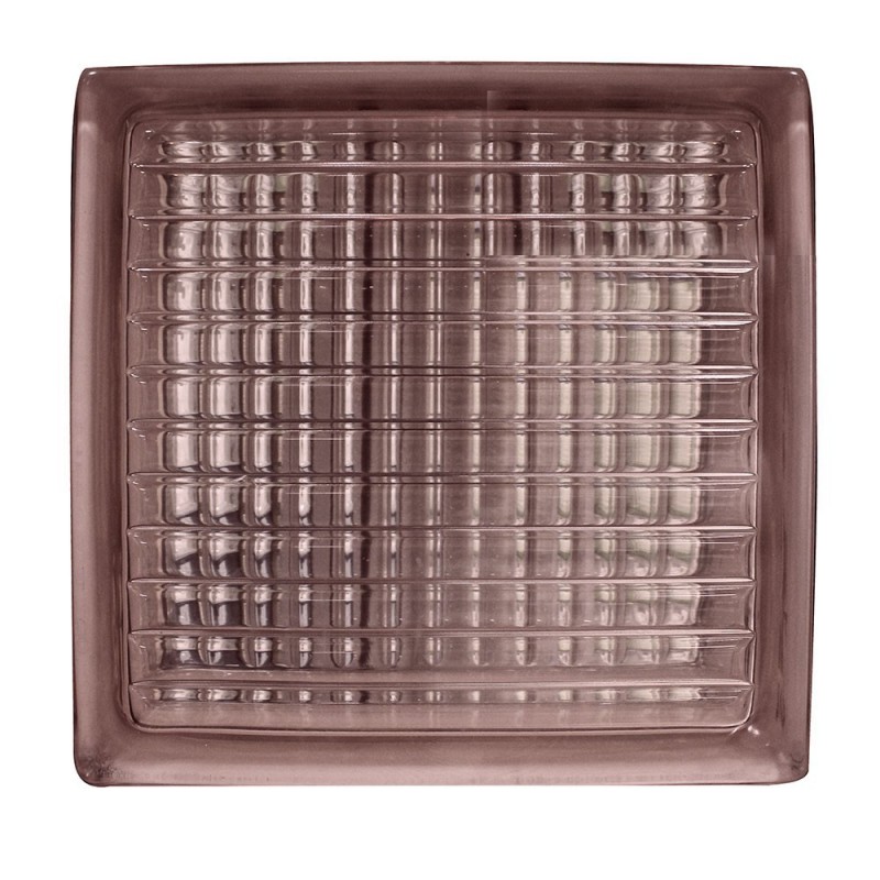 Brique de verre 190x190x80mm parallel pattern rose