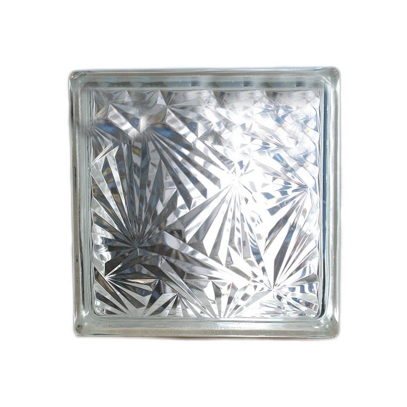 Brique de verre 190x190x80mm ice flower pattern
