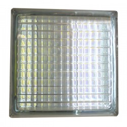 Brique de verre 190x190x80mm parallel gris