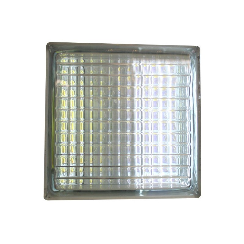 Brique de verre 190x190x80mm parallel gris