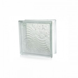 Brique de verre 190x190x80mm sea wave