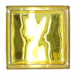Brique de verre 190x190x80mm In-colored yellow JH059