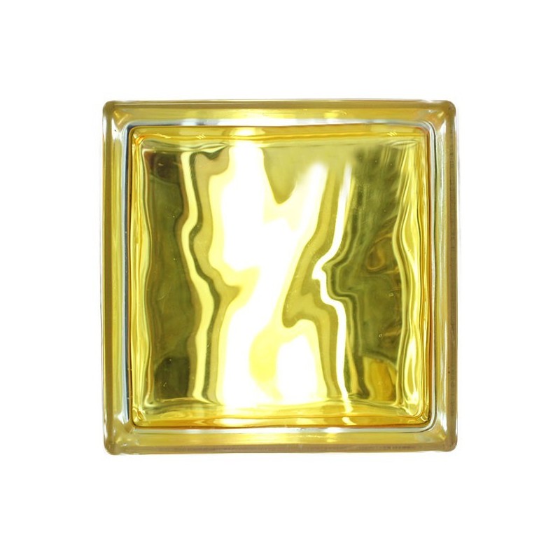 Brique de verre 190x190x80mm In-colored yellow JH059
